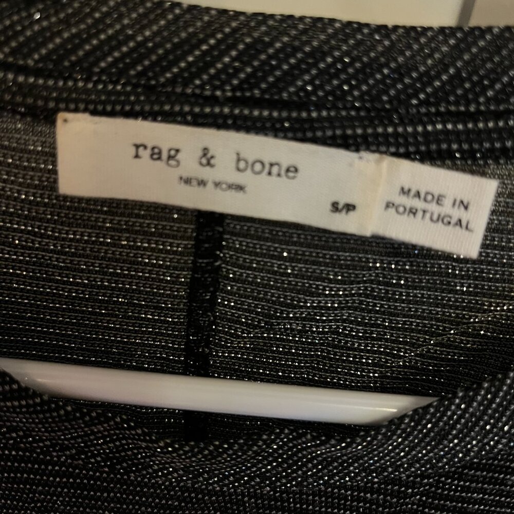 Rag And Bone Dawson Tee Metallic Thread Black Wom… - image 3